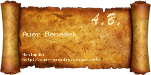Auer Benedek névjegykártya