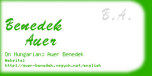 benedek auer business card